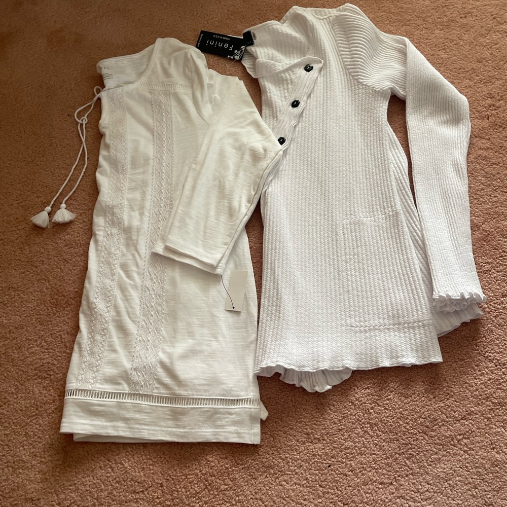 (2) women’s chic white tops (Talbots /Fenini new )No offer please